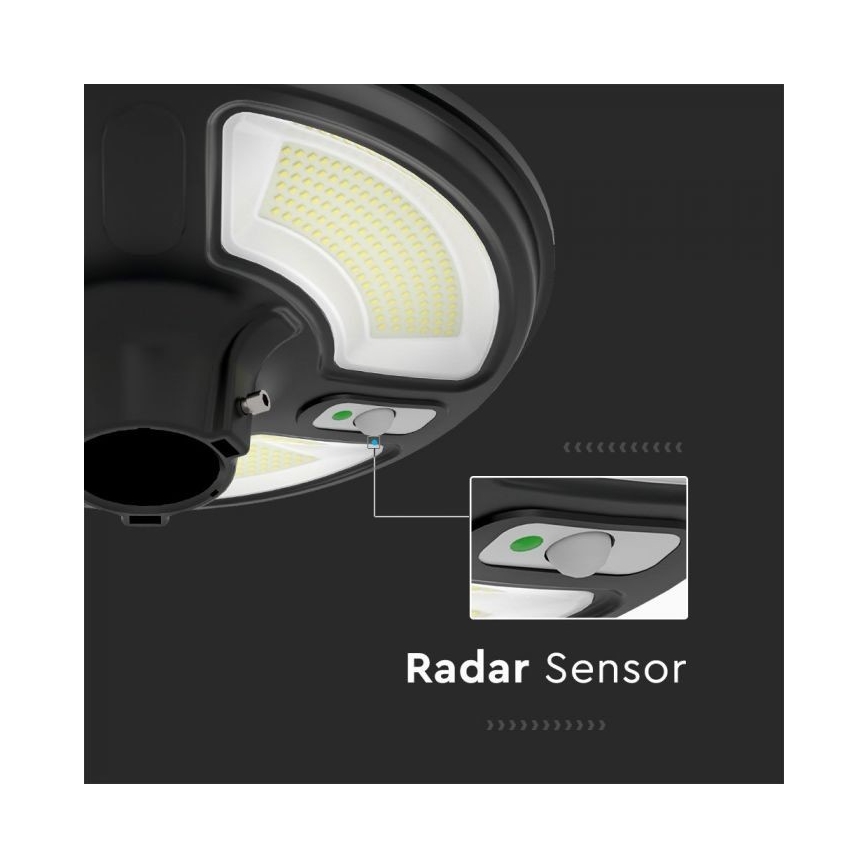 Solar LED Straatlamp met sensor LED/10W/3,2V IP65 4000K 15000 mAh + afstandsbediening