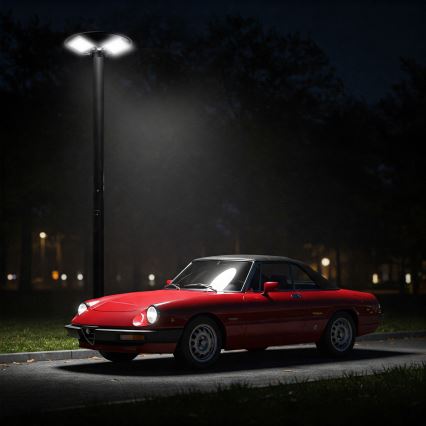 LED Dimbare zonne-straatlantaarn met sensor LED/15W/6V 11000 mAh 6500K IP65 zwart + afstandsbediening