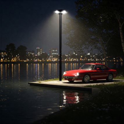 LED Dimbare zonne-straatlantaarn met sensor LED/15W/6V 11000 mAh 6500K IP65 zwart + afstandsbediening