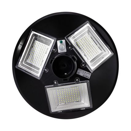 LED Dimbare zonne-straatlantaarn met sensor LED/15W/6V 11000 mAh 6500K IP65 zwart + afstandsbediening