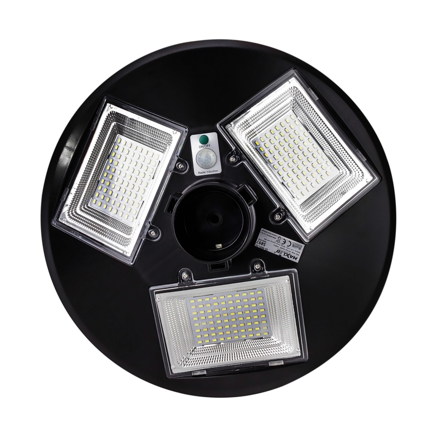 LED Dimbare zonne-straatlantaarn met sensor LED/15W/6V 11000 mAh 6500K IP65 zwart + afstandsbediening
