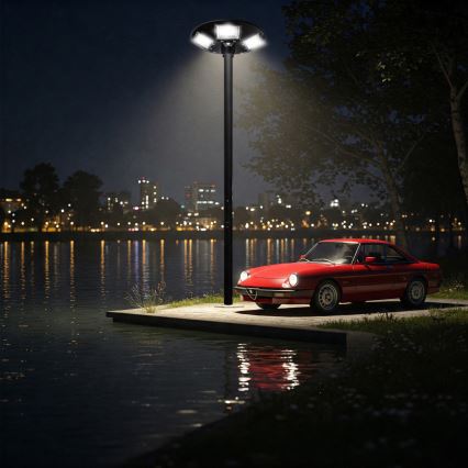 LED Dimbare zonne-straatlantaarn met sensor LED/22W/6V 18000 mAh 6500K IP65 zwart + afstandsbediening