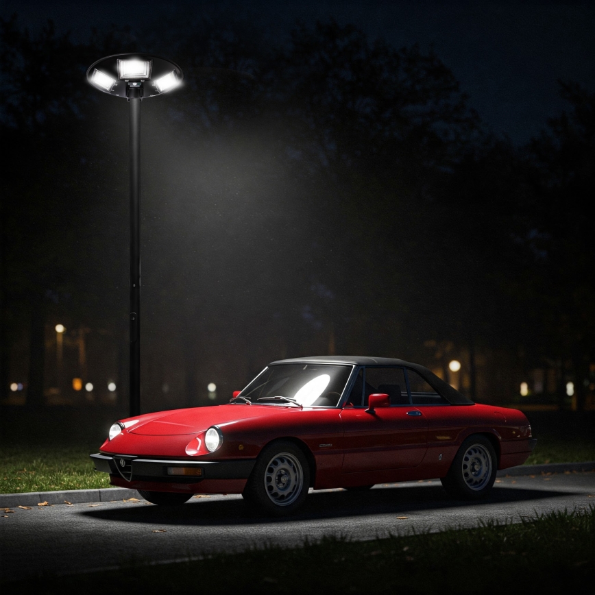 LED Dimbare zonne-straatlantaarn met sensor LED/22W/6V 18000 mAh 6500K IP65 zwart + afstandsbediening