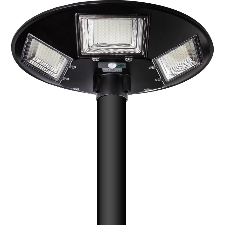 LED Dimbare zonne-straatlantaarn met sensor LED/22W/6V 18000 mAh 6500K IP65 zwart + afstandsbediening