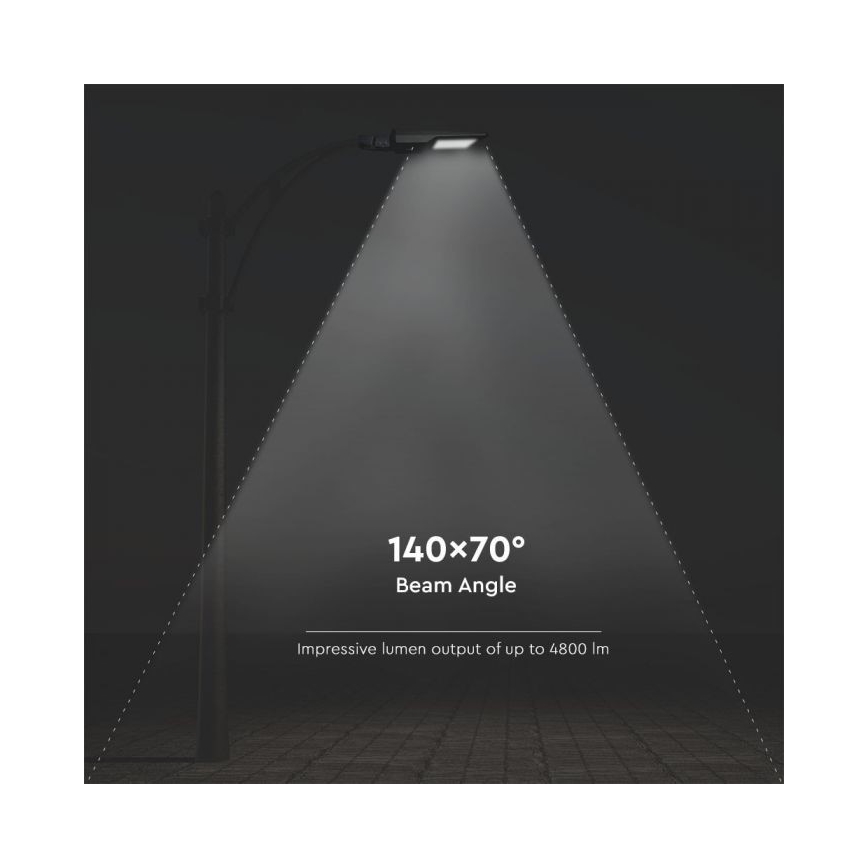 Solar LED Straatlamp met sensor LED/40W/9,6V IP65 6000K + afstandsbediening