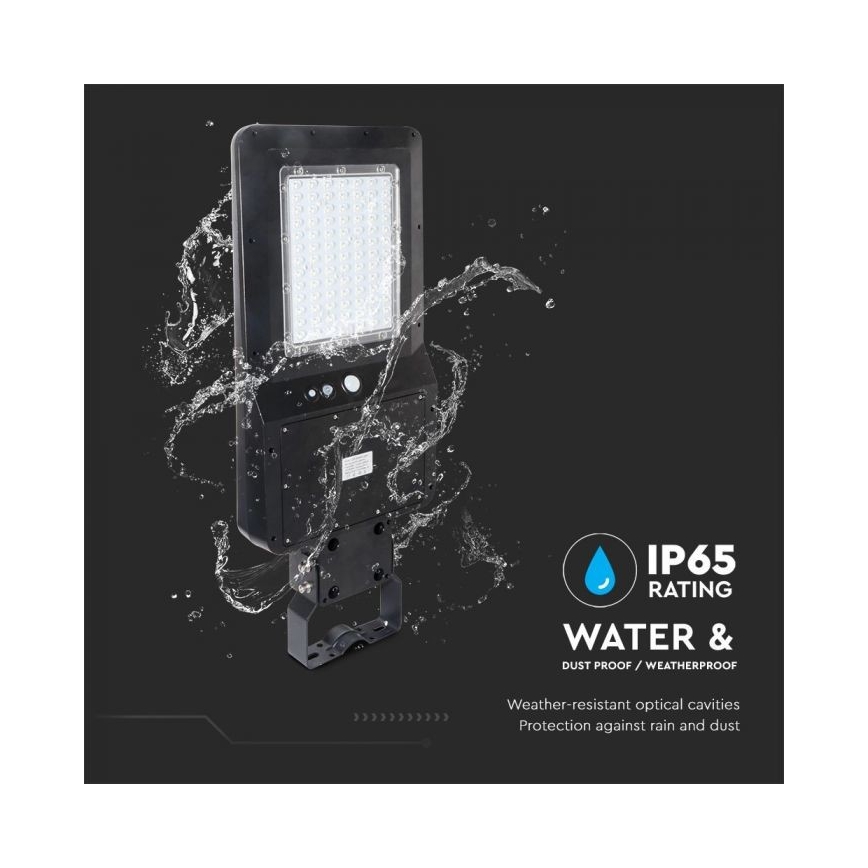 Solar LED Straatlamp met sensor LED/40W/9,6V IP65 6000K + afstandsbediening