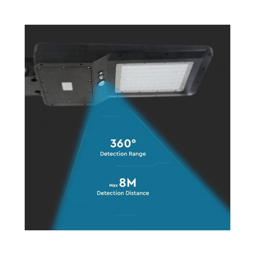 Solar LED Straatlamp met sensor LED/40W/9,6V IP65 6000K + afstandsbediening