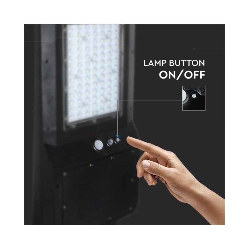 Solar LED Straatlamp met sensor LED/40W/9,6V IP65 6000K + afstandsbediening