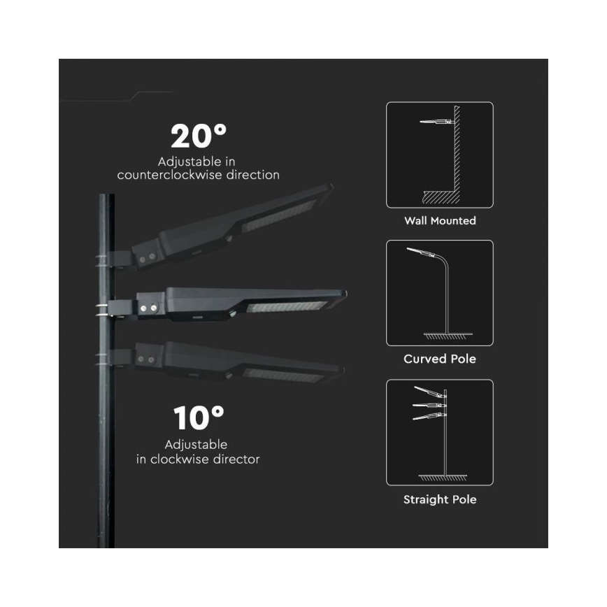 Solar LED Straatlamp met sensor LED/40W/9,6V IP65 6000K + afstandsbediening