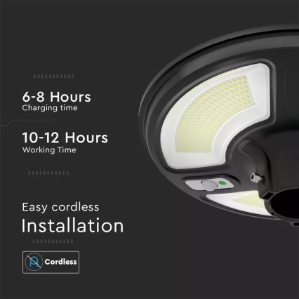 Solar LED Straatlamp met sensor LED/7,5W/3,2V IP65 4000K 15000 mAh + afstandsbediening
