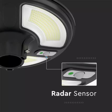 Solar LED Straatlamp met sensor LED/7,5W/3,2V IP65 4000K 15000 mAh + afstandsbediening