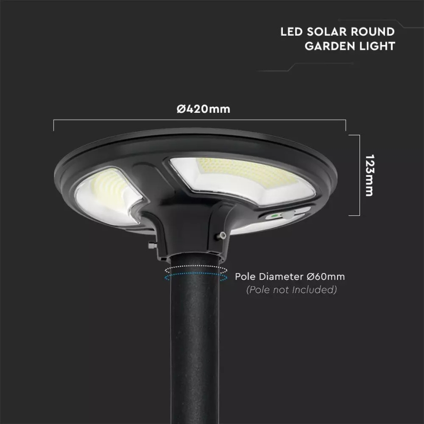 Solar LED Straatlamp met sensor LED/7,5W/3,2V IP65 4000K 15000 mAh + afstandsbediening