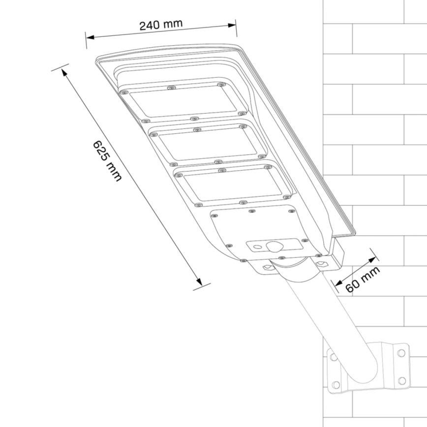 Solar LED Straatlamp met sensor STREET LED/10W/3,2V IP65 + afstandsbediening