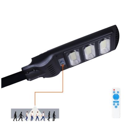 LED Dimbaar zonne- straat lamp met motion en dusk sensor URBI LED/8W/3,2V 6500K IP54 + afstandsbediening