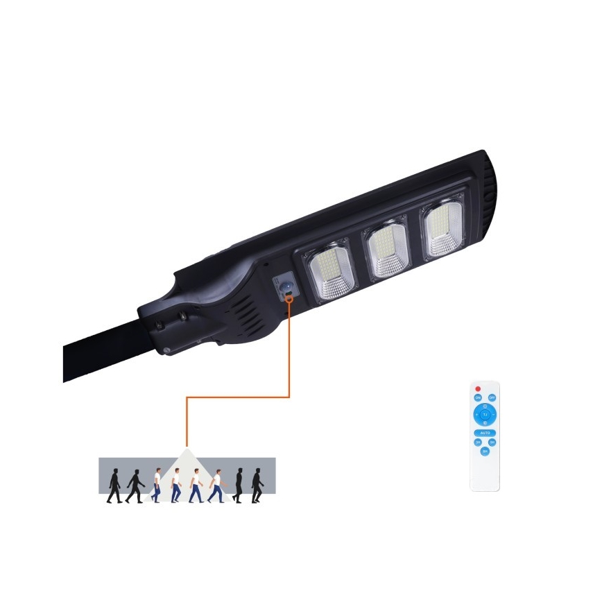 LED Dimbaar zonne- straat lamp met motion en dusk sensor URBI LED/8W/3,2V 6500K IP54 + afstandsbediening