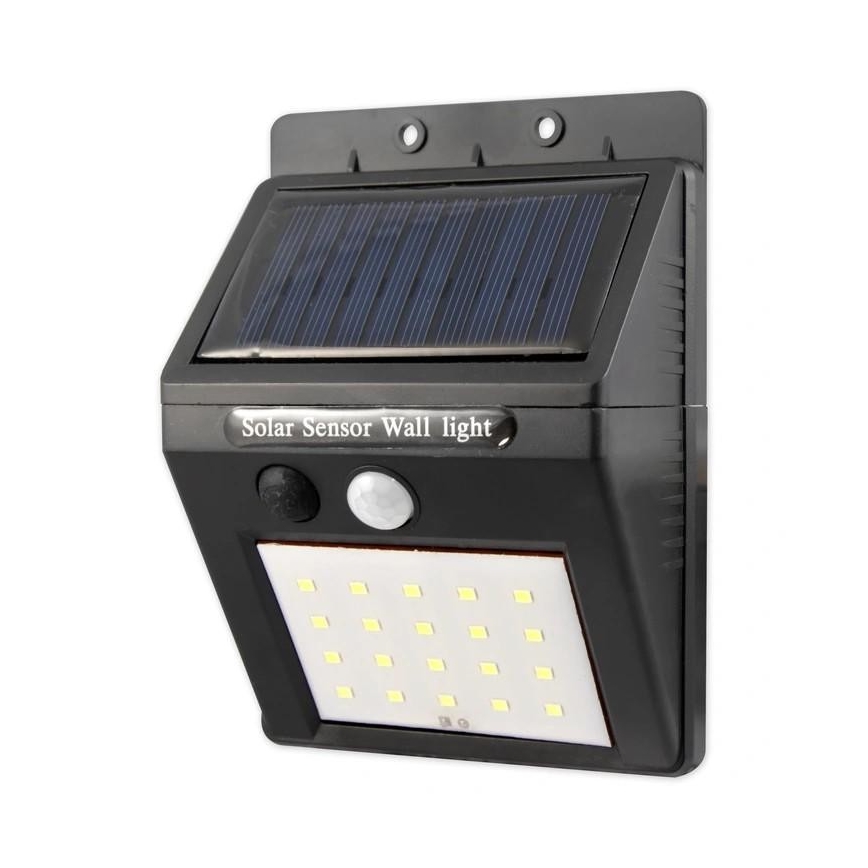 Solar LED Wand Lamp met Sensor en Extern Paneel LED/0,55W/3,7V IP65
