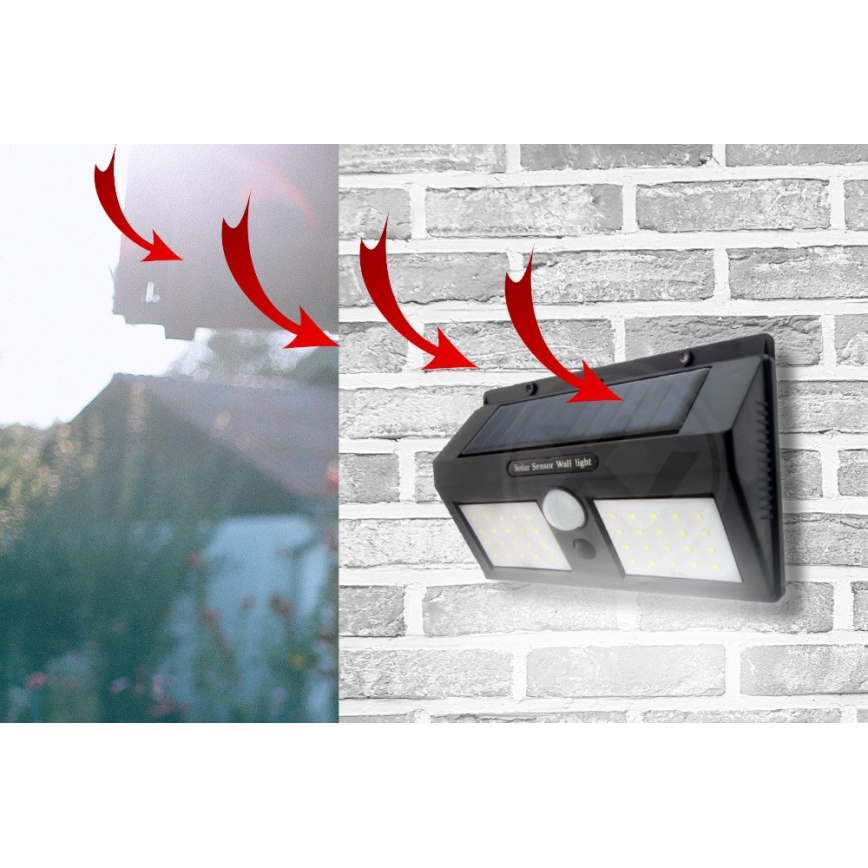 Solar LED Wand Lamp met Sensor LED/1,2W/3,7V IP54