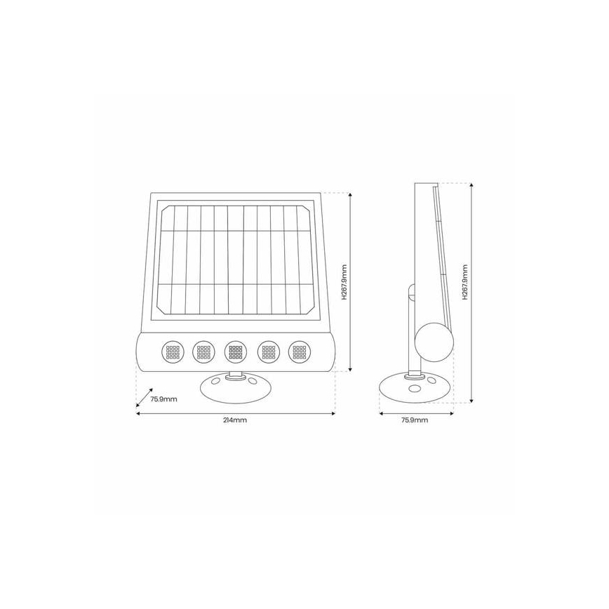 Solar LED Wandlamp met Sensor LED/8W/3,7V 4000 mAh 4000K IP65