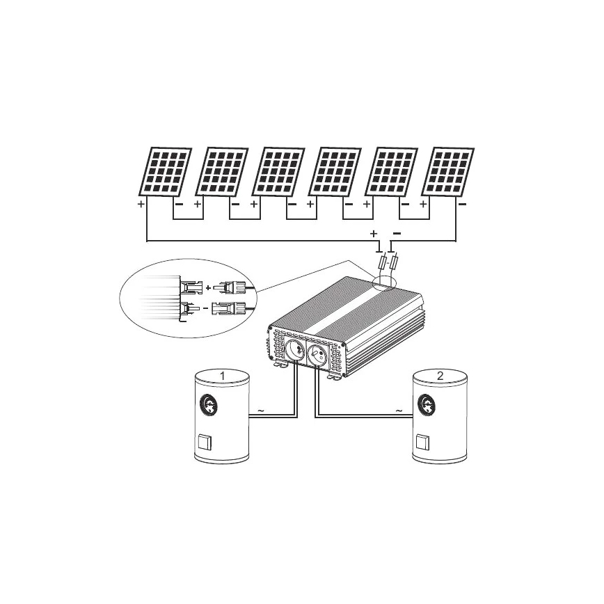 Solar omvormer voor verwarmingswater ECO Solar Boost MPPT-3000 3kW