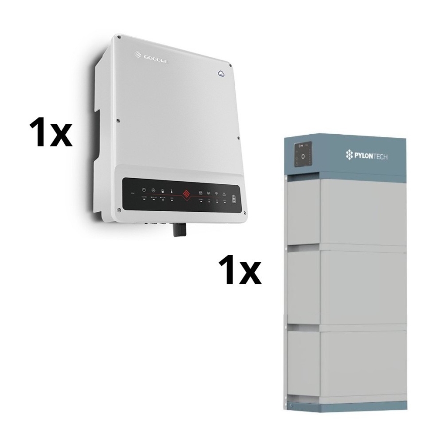 Solar set GOODWE-10kW GOODWE hybride omvormer 3p+10,65 kWh batterij PYLONTECH H2