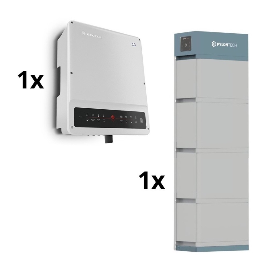 Solar set GOODWE-10kW GOODWE hybride omvormer 3p+14,2 kWh batterij PYLONTECH H2