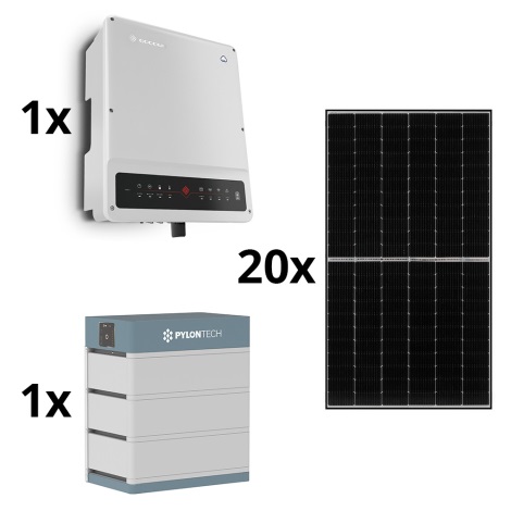 Solar set GOODWE - 8kWp JINKO + 8kW GOODWE hybride omvormer 3f +10,65kWh batterij PYLONTECH