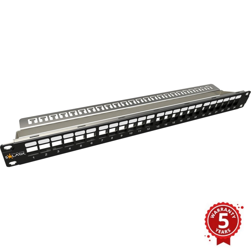 Solarix - 19" modulair blanco patch panel 24 havens 1U