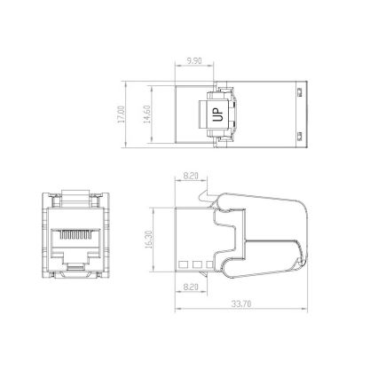 Solarix - Zelftappend keystone CAT5E UTP