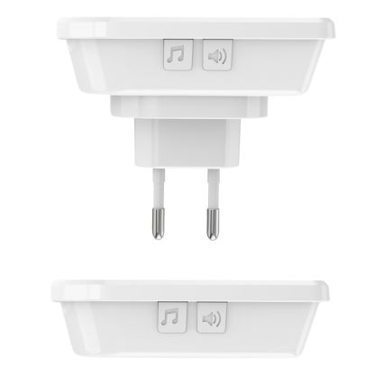 SET 2x Draadloze deurbel 230V/3xAAA IP56 wit