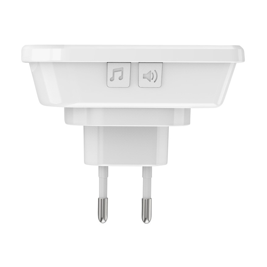 SET 2x Draadloze Stopcontact Deurbel 230V IP56 wit