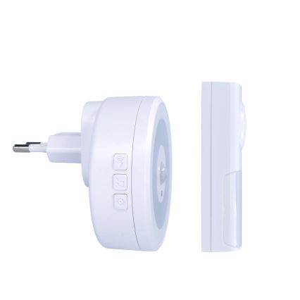 Draadloze deurbel met stekker met LED-verlichting en motion sensor 230V IP55