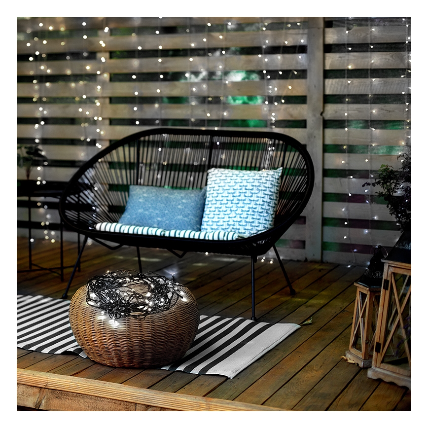 LED-lichtsnoer voor buiten 100xLED/8 functies 13m IP44 koud wit