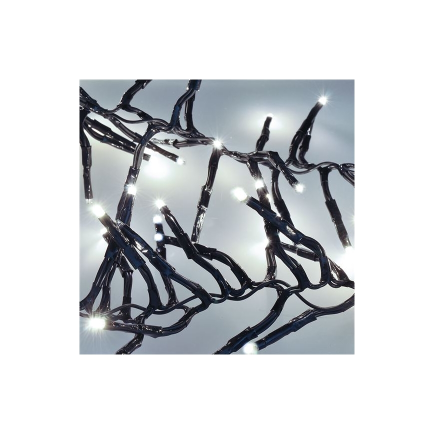LED buitenlichtsnoer 576 LEDs / 8 functies, 8 m, IP44, koud wit + afstandsbediening