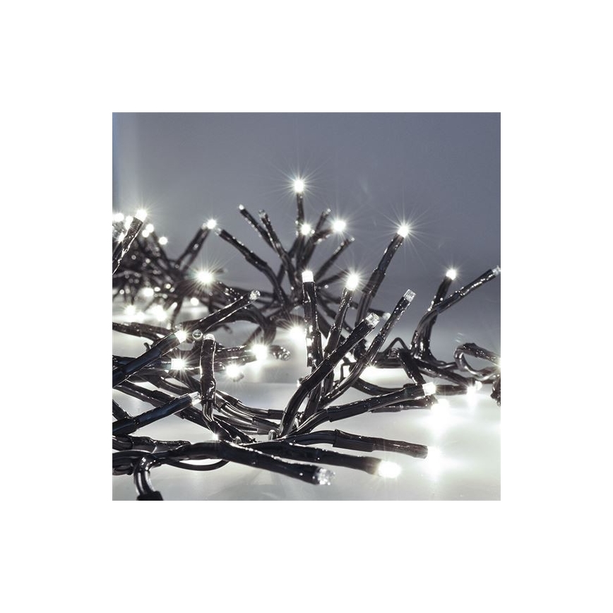 LED buitenlichtsnoer 576 LEDs / 8 functies, 8 m, IP44, koud wit + afstandsbediening