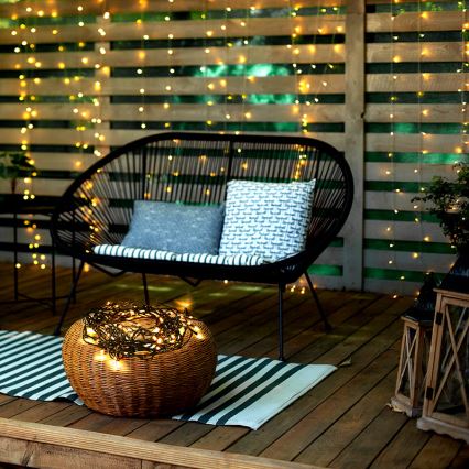 LED buitensnoer 50xLED/8 functies 8m IP44 warm wit