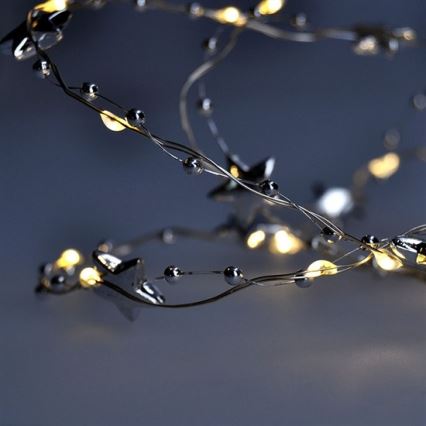 LED kerstlichtsnoer 20xLED/2xAA 1,5m warm wit