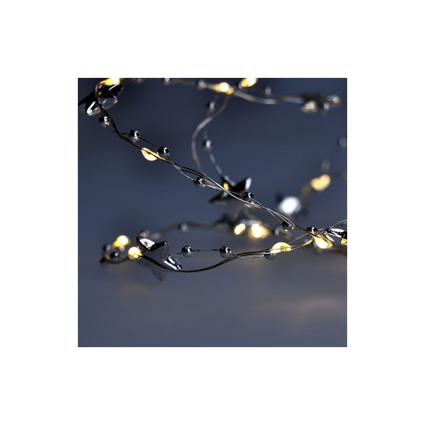 LED kerstlichtsnoer 20xLED/2xAA 1,5m warm wit
