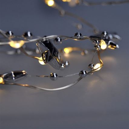 LED kerstlichtsnoer 20xLED/2xAA 1,5m warm wit