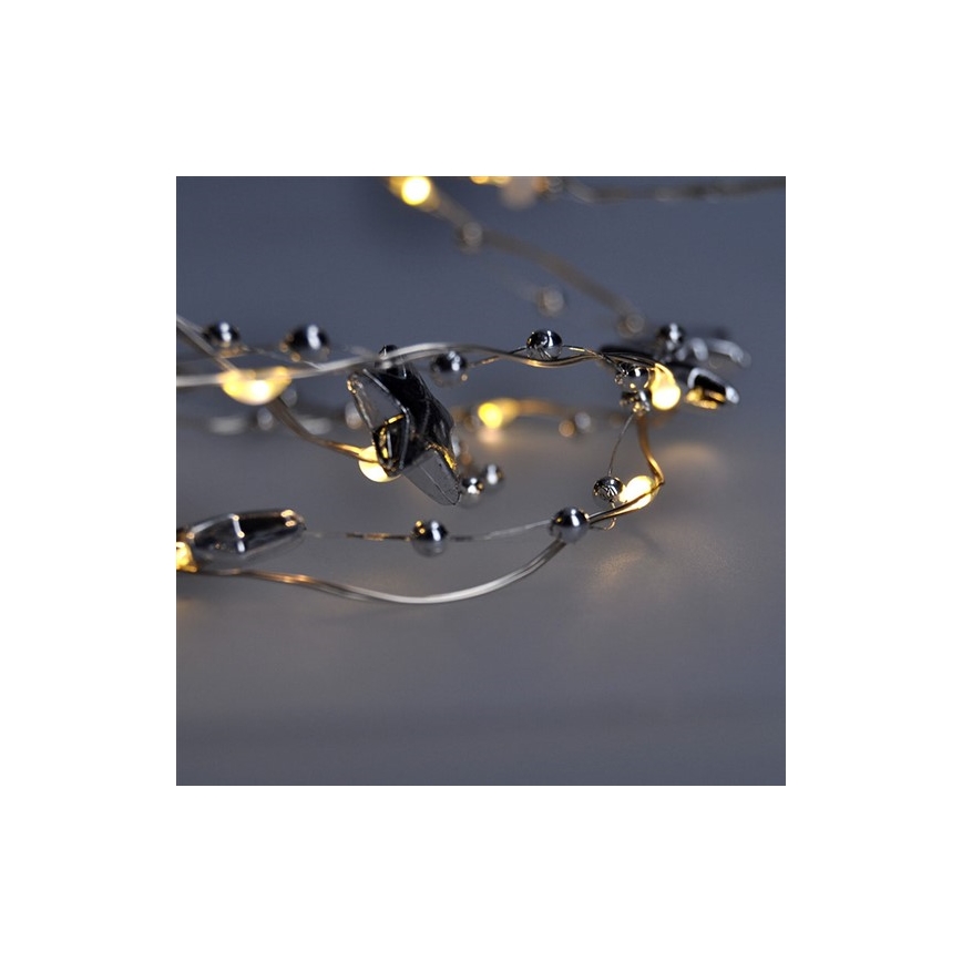 LED kerstlichtsnoer 20xLED/2xAA 1,5m warm wit