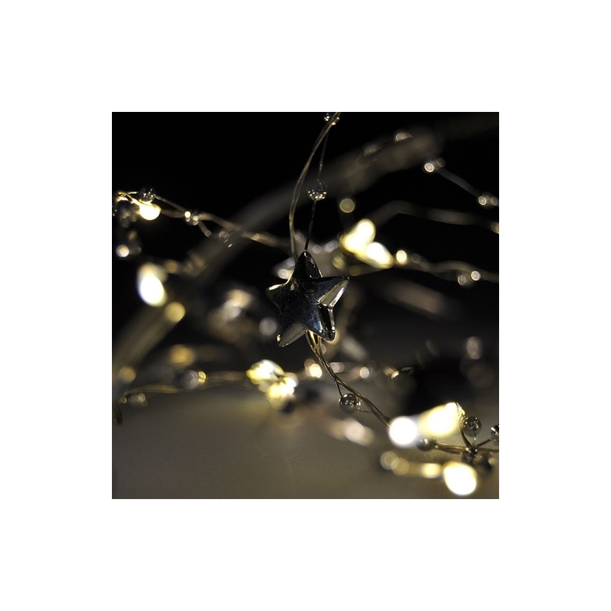 LED kerstlichtsnoer 20xLED/2xAA 1,5m warm wit