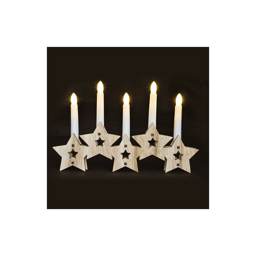 Solight 1V222 - LED Kerstkandelaar 5xLED/2xAA