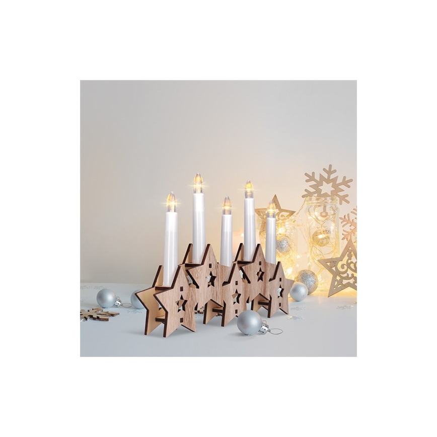 LED Kerstlichthouder 5xLED/2xAA