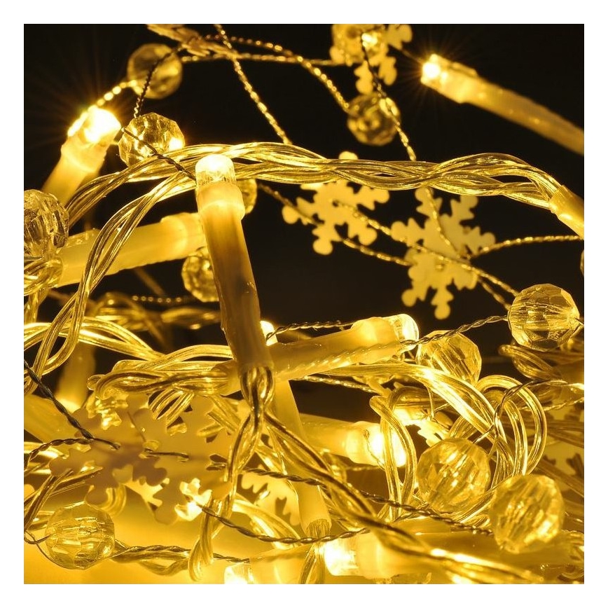 LED kerstlichtsnoer 20xLED/2xAA 2m warm wit