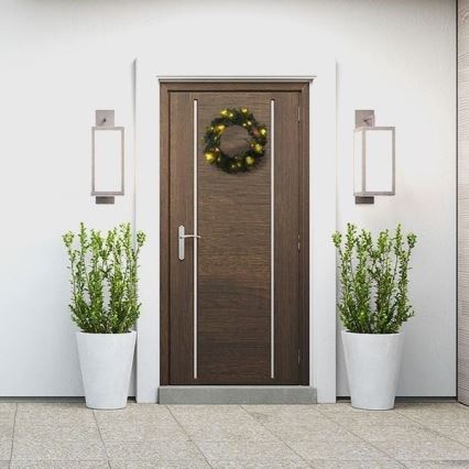 LED buiten kerstkrans 15xLED/3xAA IP44