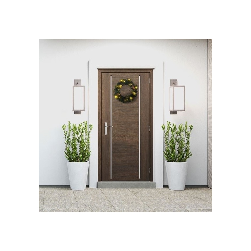 LED buiten kerstkrans 15xLED/3xAA IP44