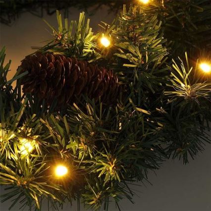 LED buiten kerstkrans 15xLED/3xAA IP44