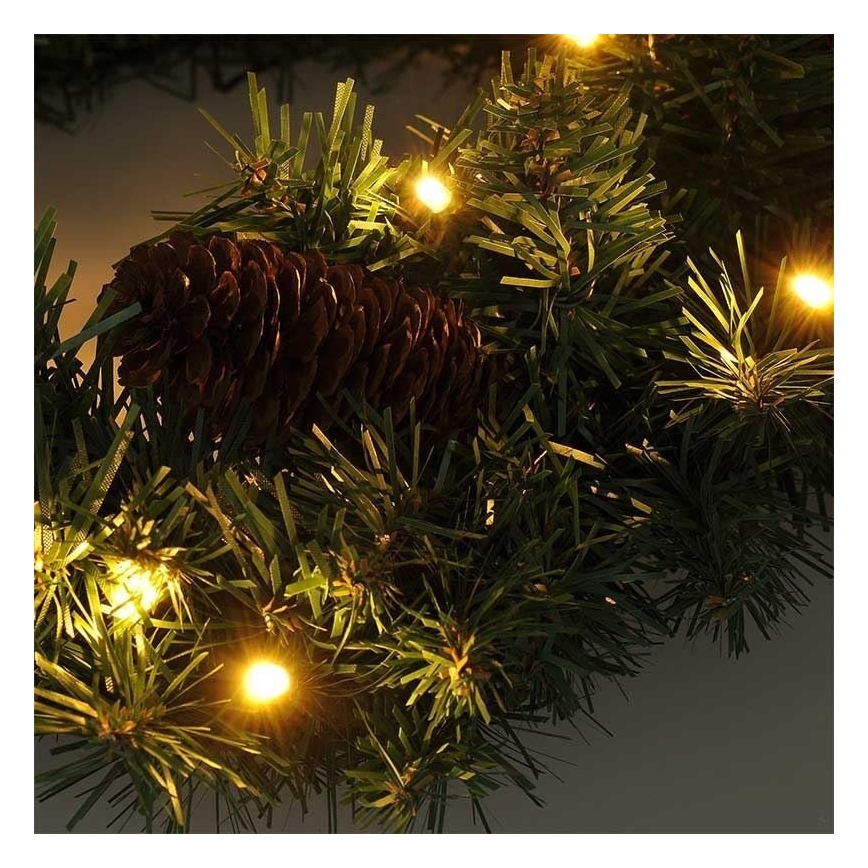 LED buiten kerstkrans 15xLED/3xAA IP44