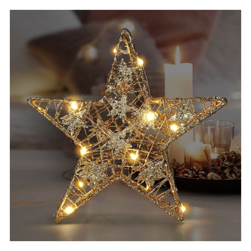 LED Kerst Decoratie 14xLED/2xAA ster