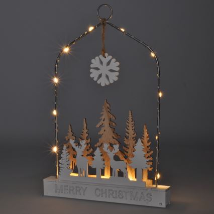 LED Kerst Decoratie LED/2xAA bos met rendieren