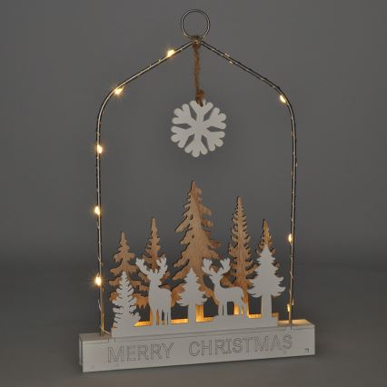 LED Kerst Decoratie LED/2xAA bos met rendieren